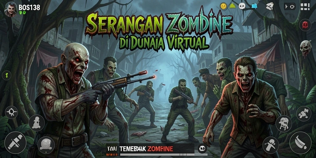 Tampilan antarmuka game Tembak Zombie yang menarik dan dinamis.