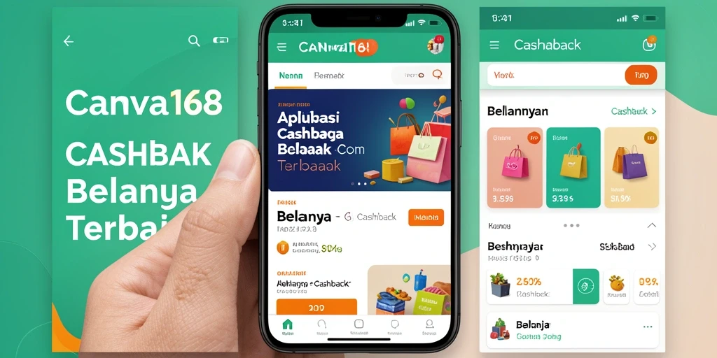 Tampilkan antarmuka aplikasi CANVA168 dengan fungsi Cashback yang mudah digunakan.