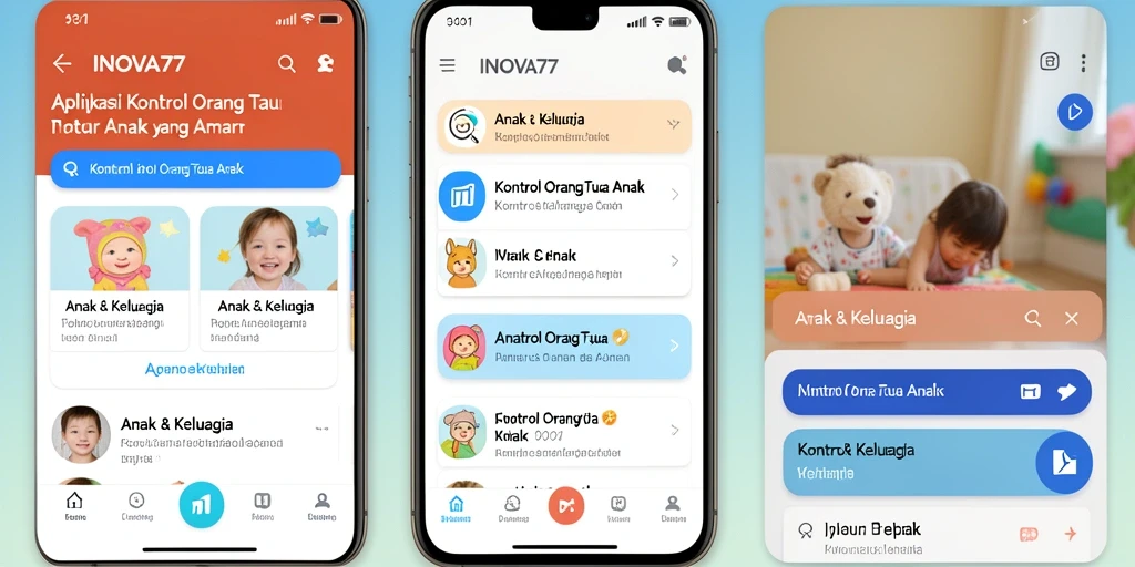Antarmuka aplikasi INOVA77 untuk kontrol orang tua yang praktis.