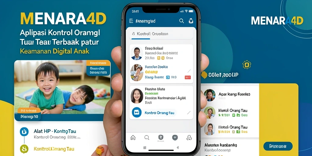 Tampilan antarmuka aplikasi Kontrol Orang Tua MENARA4D yang intuitif.