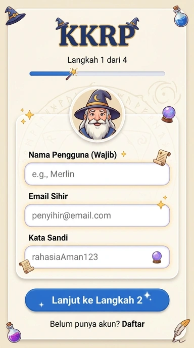 Tampilan halaman daftar kkrp