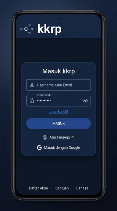 Tampilan halaman login kkrp